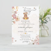 A Little Honey is on the Way Baby shower Invites Kaart (Staand voorkant)