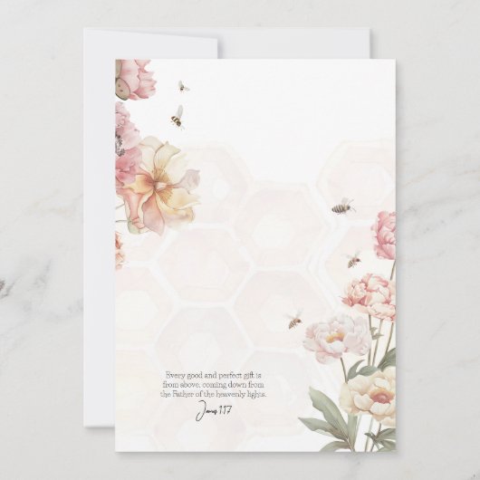 A Little Honey is on the Way Baby shower Invites Kaart (Achterkant)