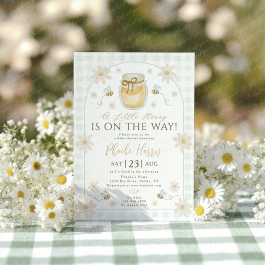 A Little Honey is on the Way Baby Shower  Kaart