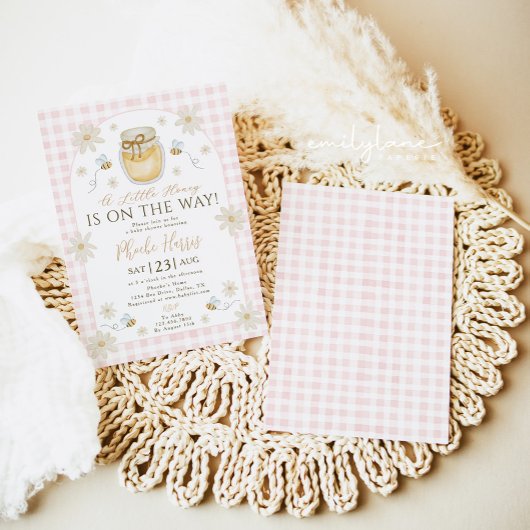 A Little Honey is on the Way Baby Shower  Kaart