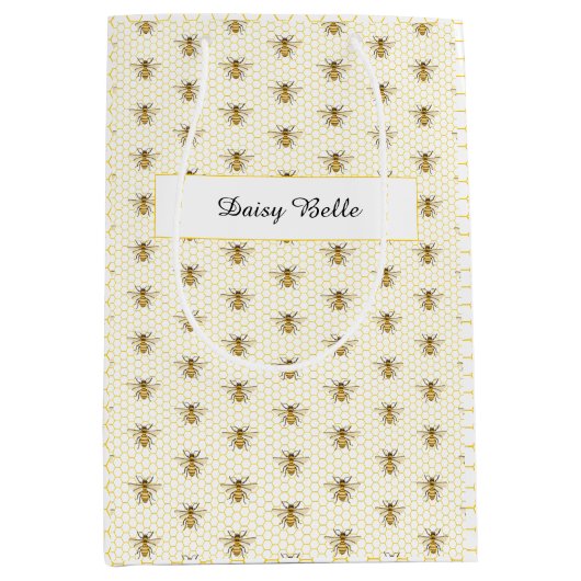 A little Honey Is On The Way Baby Shower Medium Cadeauzakje (Voorkant)