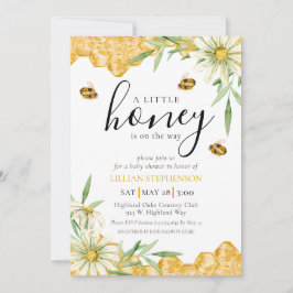 A Little Honey Is On The Way Bee Baby Shower Kaart