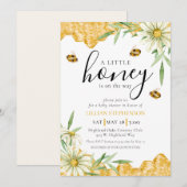 A Little Honey Is On The Way Bee Baby Shower  Kaart (Voorkant / Achterkant)