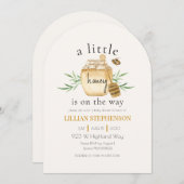 A Little Honey Is On The Way Bee Baby Shower Kaart (Voorkant / Achterkant)