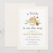 A Little Honey Is On The Way Bee Baby Shower  Kaart (Voorkant / Achterkant)