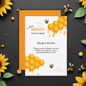 A Little Honey Is On The Way Honingraat Baby showe Informatiekaartje