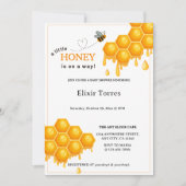 A Little Honey Is On The Way Honingraat Baby showe Kaart (Voorkant)