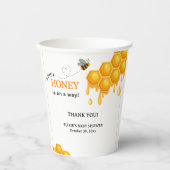 A Little Honey Is On The Way Honingraat Baby showe Papieren Bekers (Voorkant)