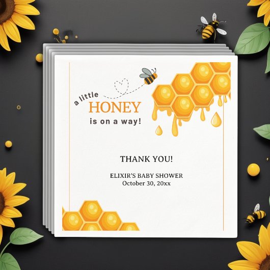 A Little Honey Is On The Way Honingraat Baby showe Servet