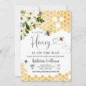 A Little Honey is op de weg Bee Theme Baby shower Kaart (Voorkant)
