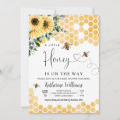 A Little Honey is op de weg Bee Theme Baby shower Kaart (Voorkant)