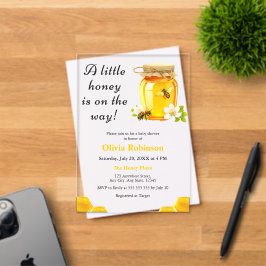 A Little Honey komt naar het Baby shower Way Bee Acryl Uitnodigingen