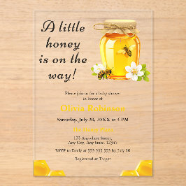 A Little Honey komt naar het Baby shower Way Bee Acryl Uitnodigingen