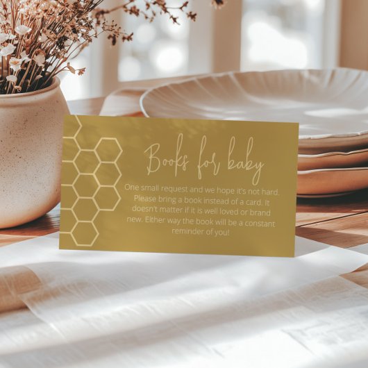 A Little Honey Minimal Baby shower Boeken voor Bab Informatiekaartje