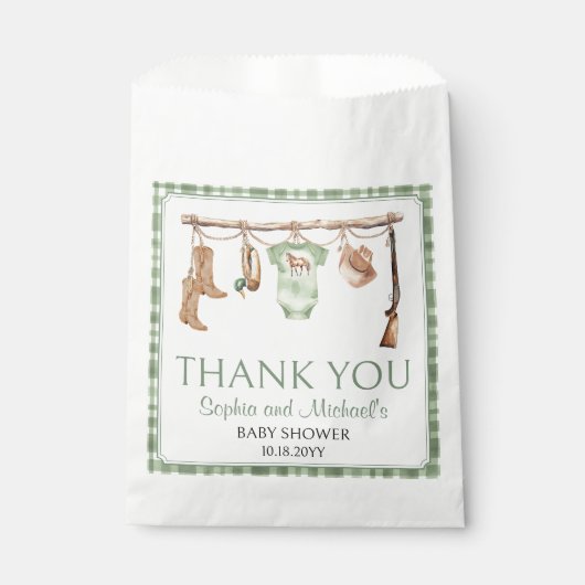 A Little Hunter Is On The Way Baby Shower Bedankzakje (Voorkant)