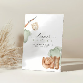 A little hunter is on the way baby shower diaper reclamebord met voetstuk