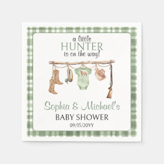 A Little Hunter Is On The Way Baby Shower Party Servet