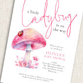 A Little Lady Bug Toadstool Baby Shower Kaart