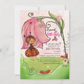 A Little Lady is on her Way  Ladybug Baby Shower Kaart (Voorkant)