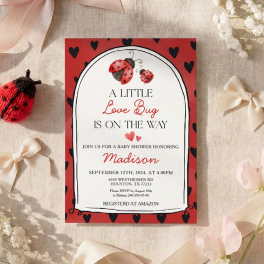 A Little Love Bug Baby Shower Invitation Kaart