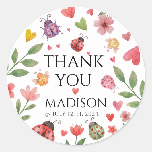 A Little Love Bug Baby Shower  Ronde Sticker (Voorkant)