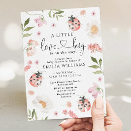 A little love bug is on her way baby shower invite kaart
