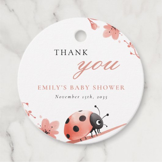 A Little Love Bug Is On The Way Baby Shower Bedankjes Labels (Voorkant)