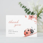 A Little Love Bug Is On The Way Baby Shower Bedankkaart (Staand voorkant)