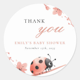 A Little Love Bug Is On The Way Baby Shower Ronde Sticker