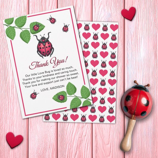 A Little Love Bug Is On The Way Ladybug Bedankkaart