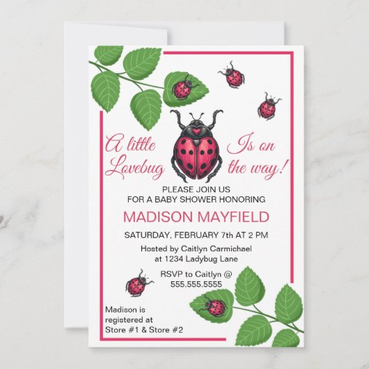 A Little Love Bug Is On The Way Ladybug Kaart (Voorkant)