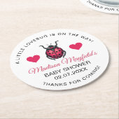 A Little Love Bug Is On The Way Ladybug Ronde Kartonnen Onderzetter (Gebogen)