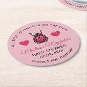 A Little Love Bug Is On The Way Ladybug Ronde Kartonnen Onderzetter (Gebogen)
