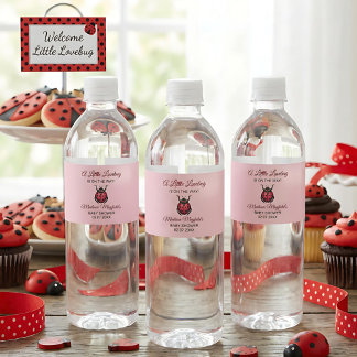 A Little Love Bug Is On The Way Ladybug Waterfles Etiket