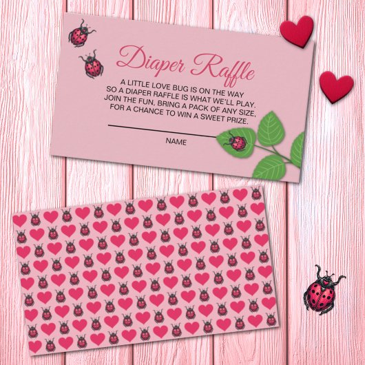 A Little Love Bug Ladybug Diaper Raffle Informatiekaartje