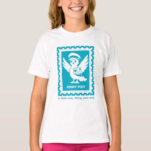 A Little Love Flying Your Way Penny Post T-Shirt (Voorkant)