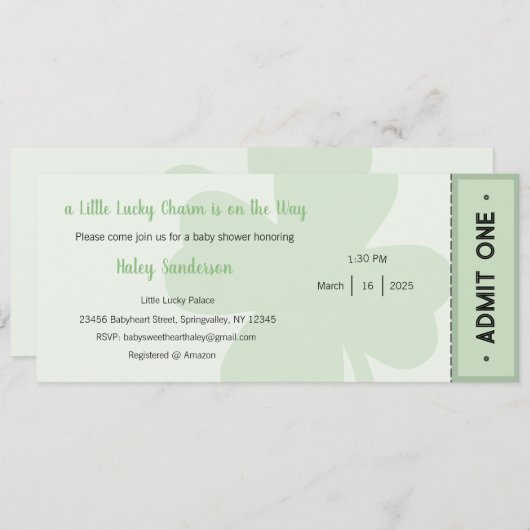 A Little Lucky Charm is onderweg op uitnodiging (Voorkant / Achterkant)