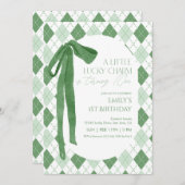 A Little Lucky Charm Is Turning One Invitation Kaart (Voorkant / Achterkant)