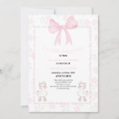 A Little Lucky Duckie Pink Bow Floral Baby Shower Kaart (Voorkant)