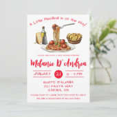 A Little Meatball is on the Way!  Baby Shower Kaart (Staand voorkant)