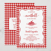 A Little Meatball Is On the Way Baby Shower Kaart (Voorkant / Achterkant)