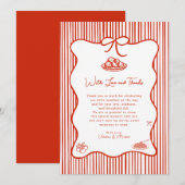 A Little Meatball is on the Way Doodle Baby Shower Bedankkaart (Voorkant / Achterkant)