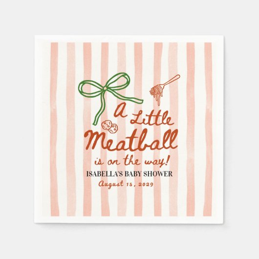 A little meatball is on the way Green Bow Servet (Voorkant)