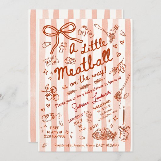 A little Meatball is on the way Kaart (Voorkant / Achterkant)