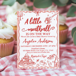 A Little Meatball Italian Baby Shower Invitation Kaart