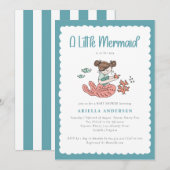 A Little Mermaid is on Her Way Baby Shower  Kaart (Voorkant / Achterkant)