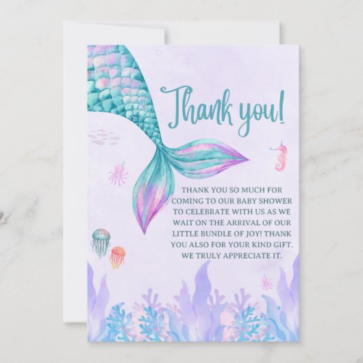 a Little Mermaid is on her way  Bedankkaart (Voorkant)