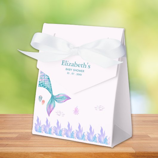 a Little Mermaid is on her way Girl Baby Shower Bedankdoosjes