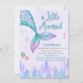 a Little Mermaid is on her way Girl Baby Shower Kaart (Voorkant)
