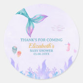 a Little Mermaid is on her way Girl Baby Shower Ronde Sticker (Voorkant)